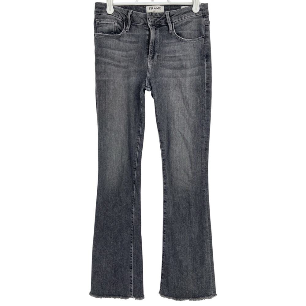 Frame Denim Le Boot Raw Hem 25 Stretch Washed Gray